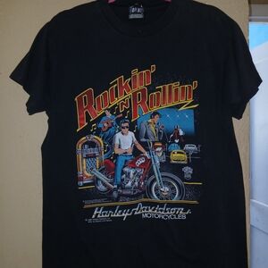 Vintage Y2k Harley-Davidson Black Graphic T-Shirt